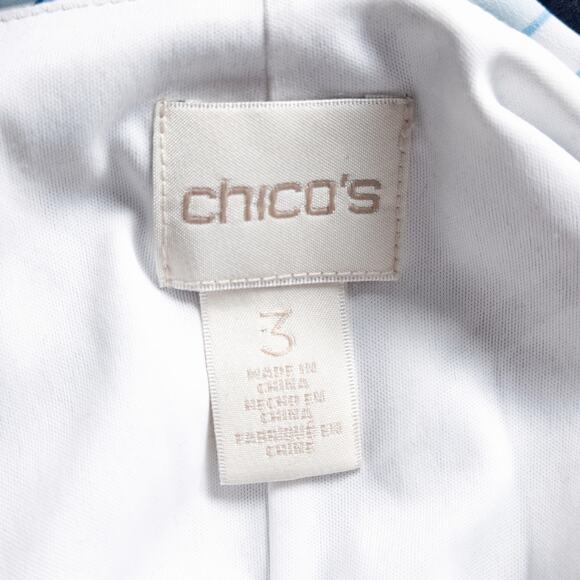 Chico’s Women’s Dress Blue Striped Travelcore Coastal Resortwear Size 3 (XL/16) - Picture 4 of 6